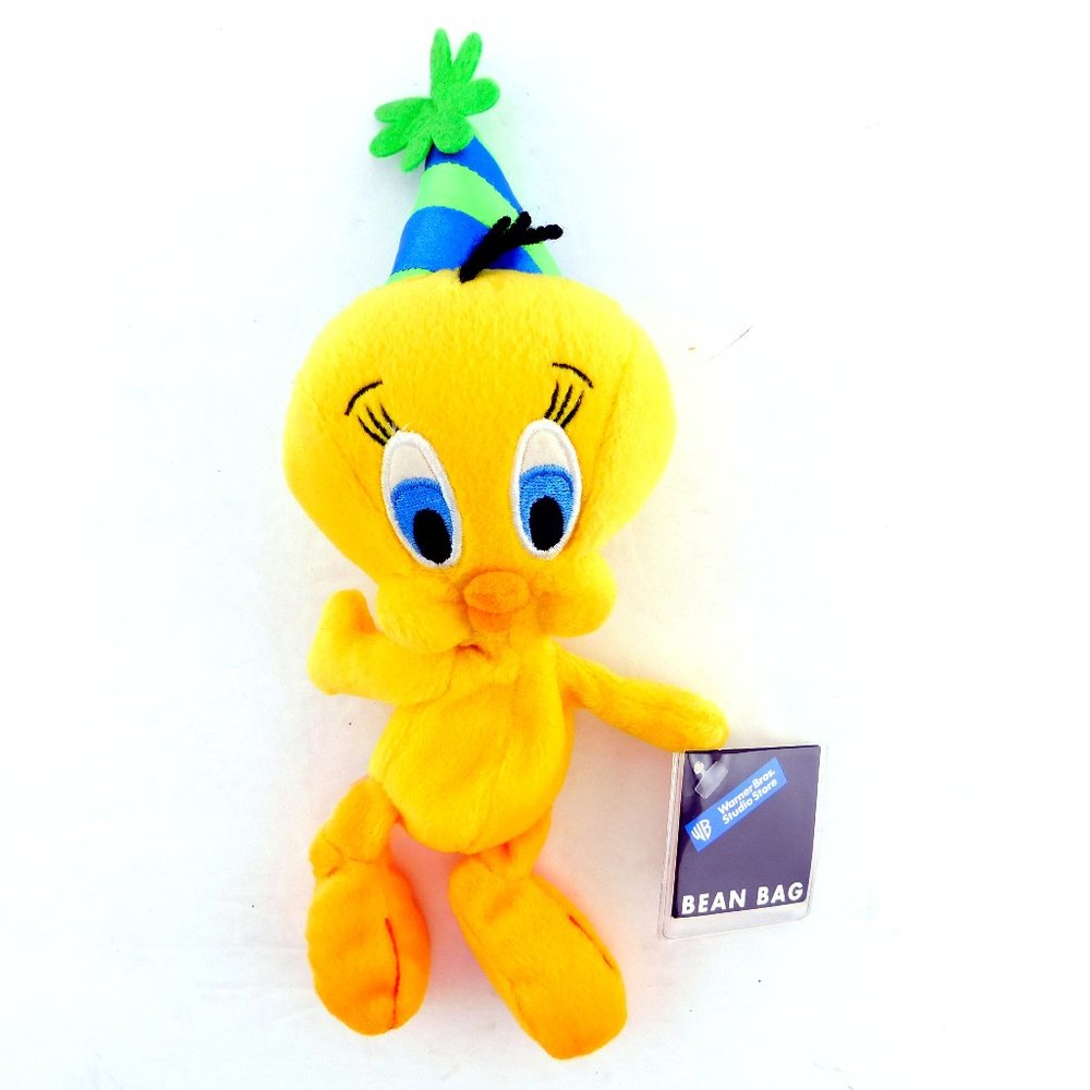 NWT Birthday TWEETY BIRD Warner Bros. Exclusive Bean Bag Plush 1998